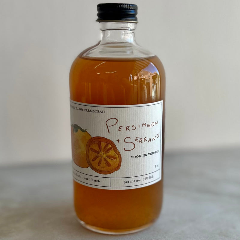 Stone Hollow Farmstead Persimmon and Serrano Cooking Vinegar