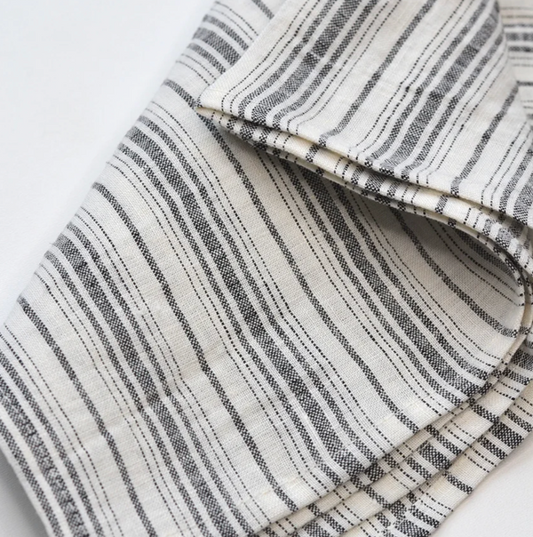 Linen Tea Towel | Vertical Striped - Stone Hollow Farmstead