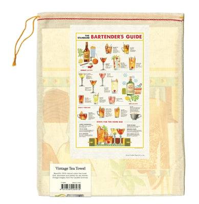 Natural Cotton Tea Towel | Bartender's Guide - Stone Hollow Farmstead