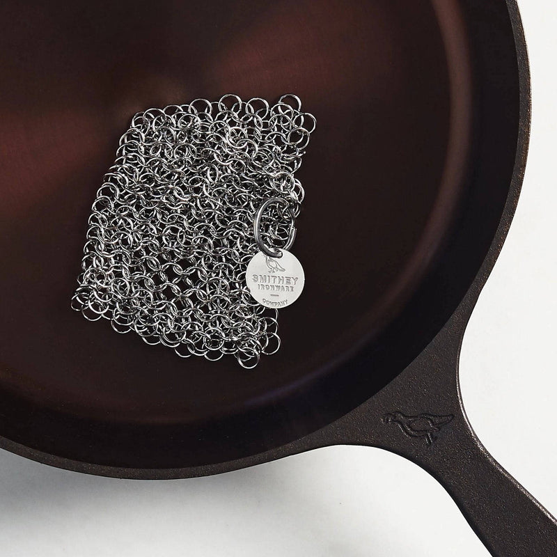 Cast Iron Scrubber Chainmail Cleaner for Cast Iron Pans, Stainless