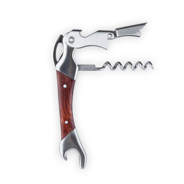 Rosewood Handled Corkscrew + Bottle Opener - Stone Hollow Farmstead